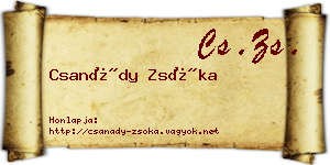 Csanády Zsóka névjegykártya